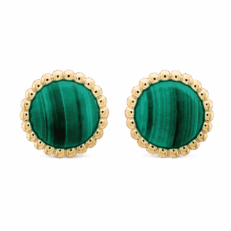 Round malachite earrings