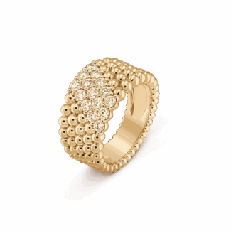 Diamond ring 5 rows yellow gold