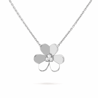 Flower large model white gold